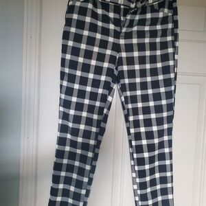 GAP Women's Black and White Plaid Pants